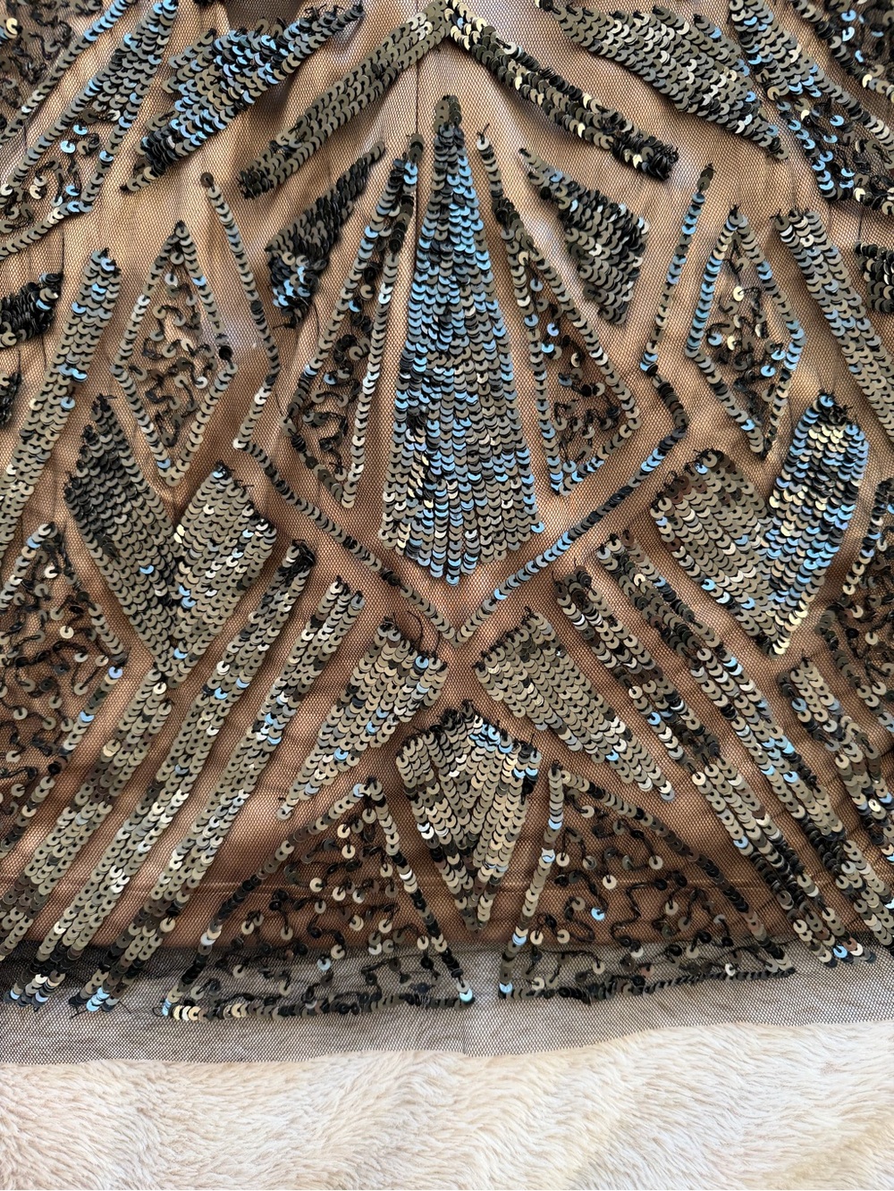 Vintage Bebe Black Sequin V-Neck Cocktail Mini Dress Size S XS - Picture 14 of 14